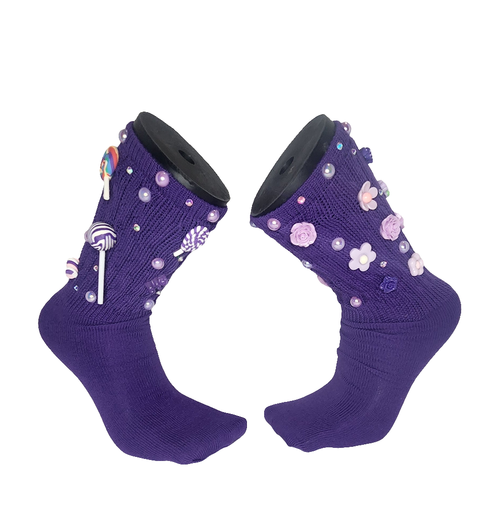Purple Fashion Junkie socks
