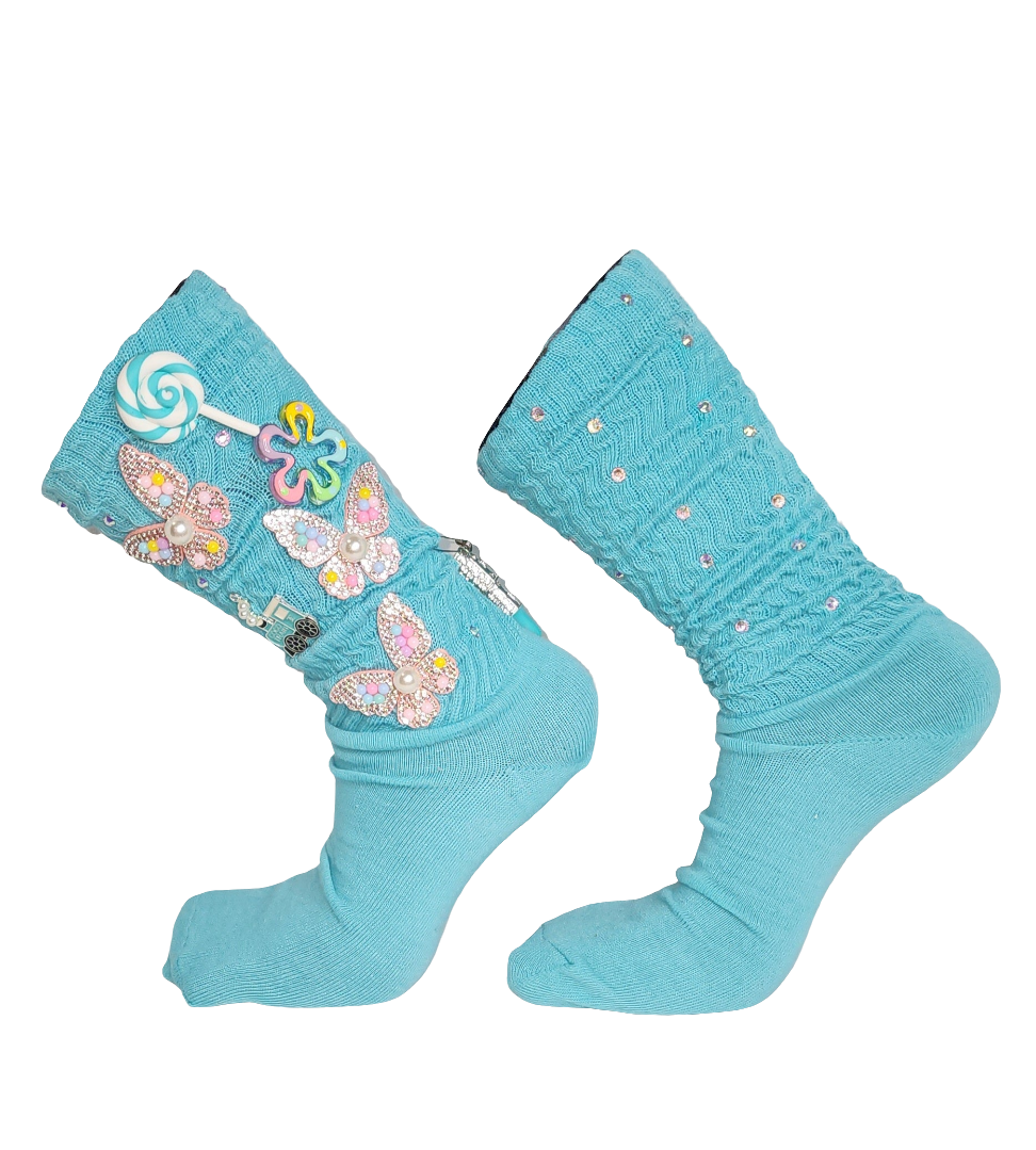 Cute Blue Butterfly Junk Socks