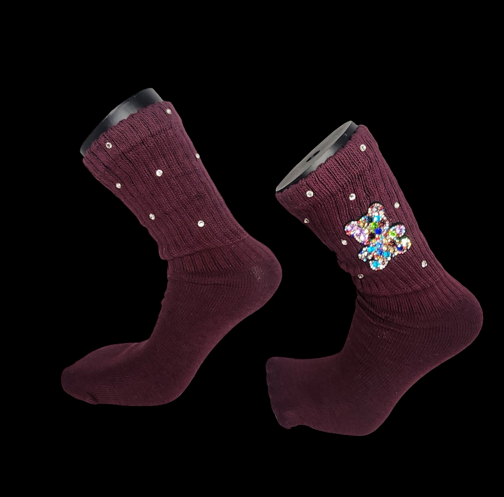 Burgundy Junkie socks
