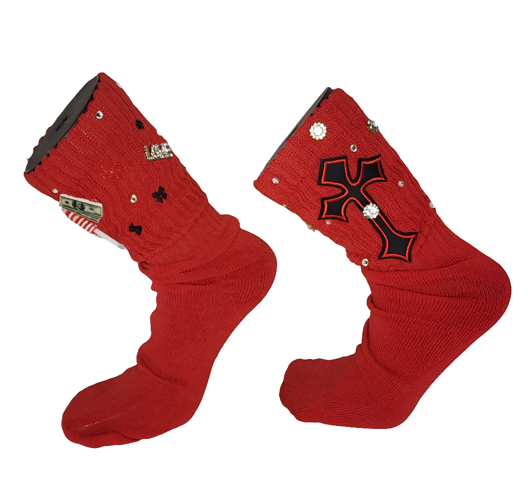 Lil Bougie Red Junkie socks