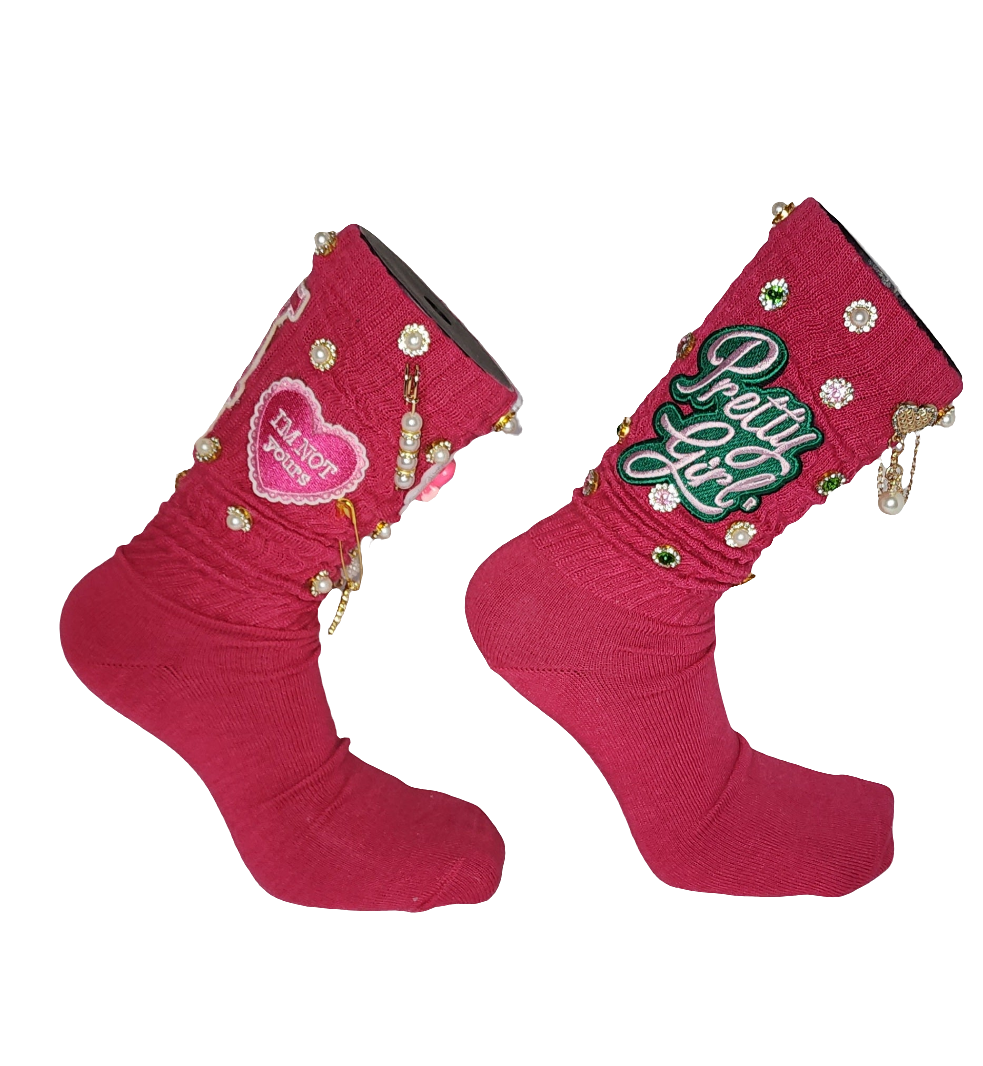Pretty Girl Hot Pink Junkie socks