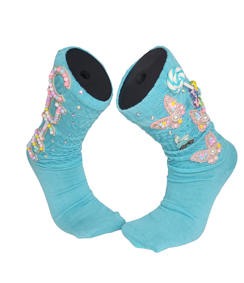 Cute Blue Butterfly Junk Socks