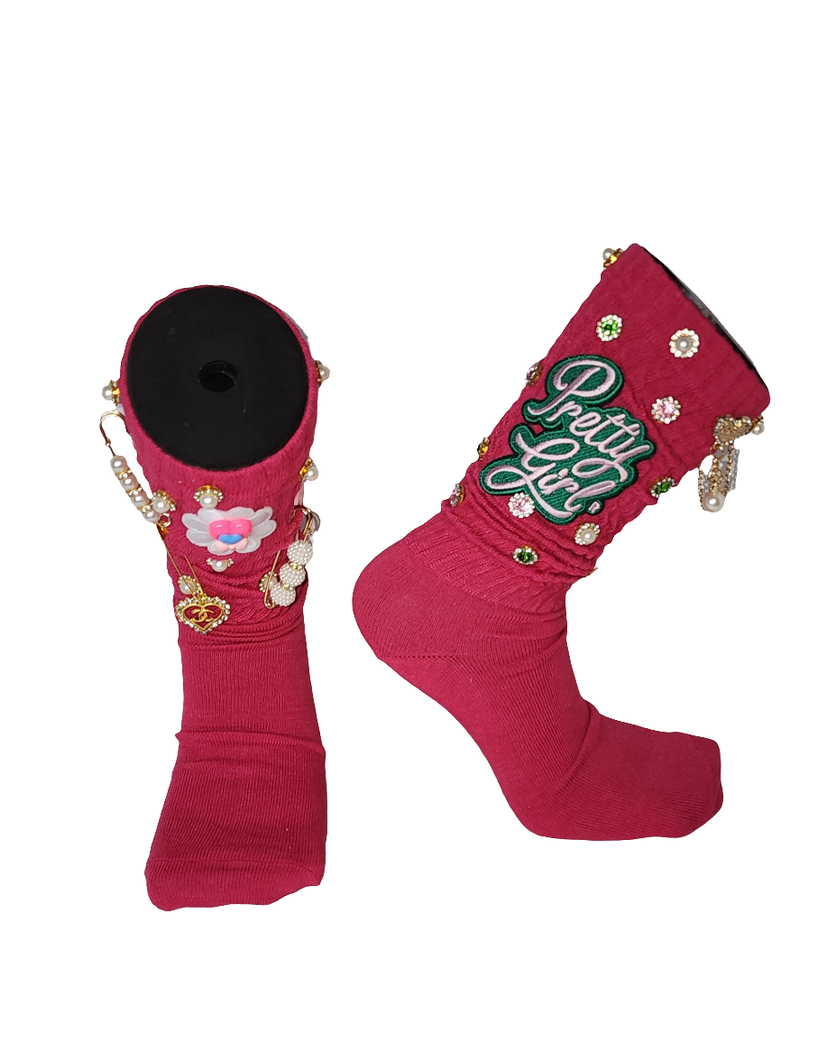 Pretty Girl Hot Pink Junkie socks