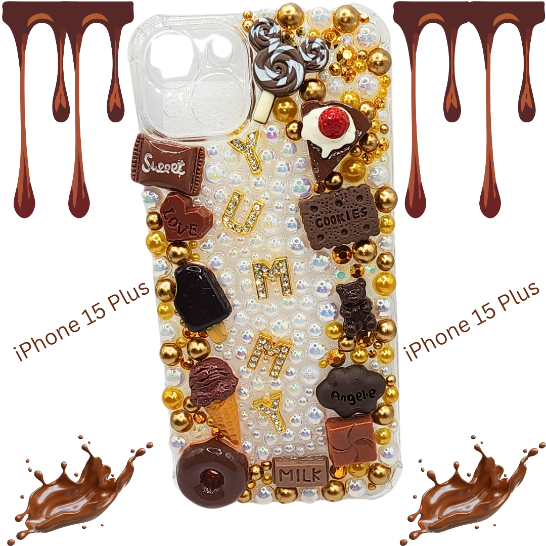 "Yummy" Chocolate Custom Junk iPhone 15 Plus Case