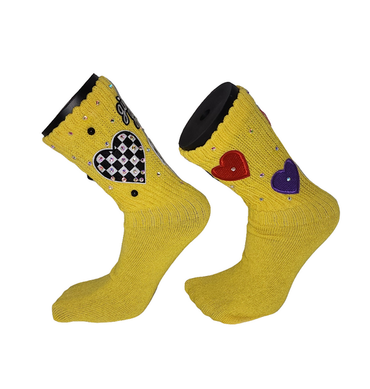 Yellow Girl Gang with Love Junkie socks