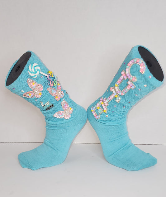 Cute Blue Butterfly Junk Socks