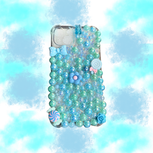 Aqua/Baby Blue Pearl Junk phone case